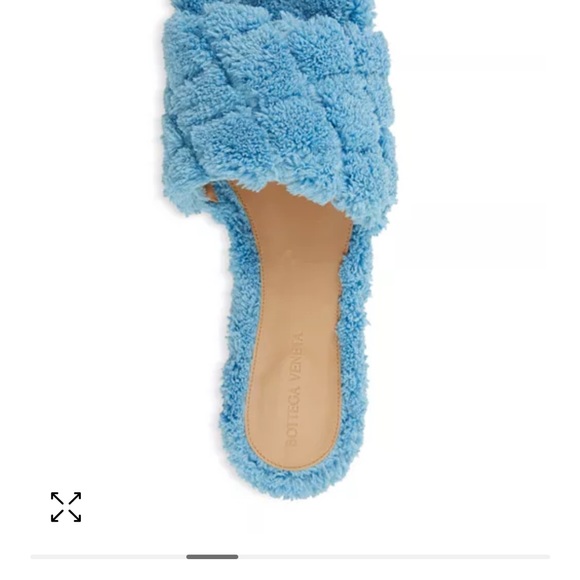 Bottega Veneta Blue Shearling Furry Sandal NWT 💯 authentic super cute! - Picture 6 of 16